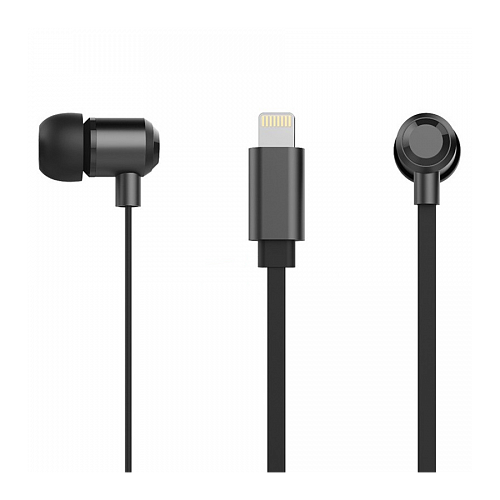 Наушники Rock Y8 с разъемом Lightning для iPhone 7 черные